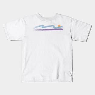 Retro Summer Sunset Waves Kids T-Shirt